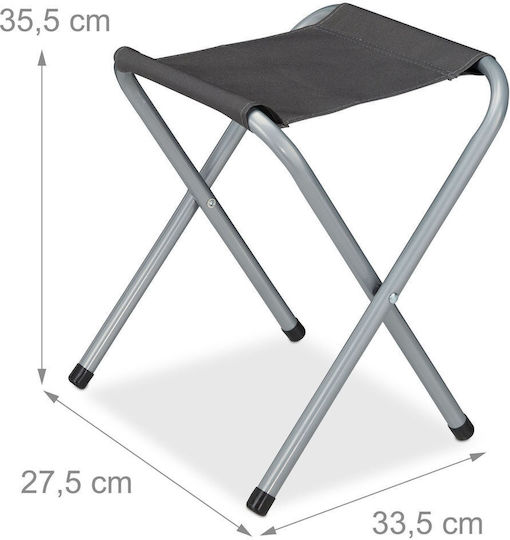 Folding Table Set 4 Folding Chairs Relaxdays Black Silver Table Dimensions 120 X 60 Cm