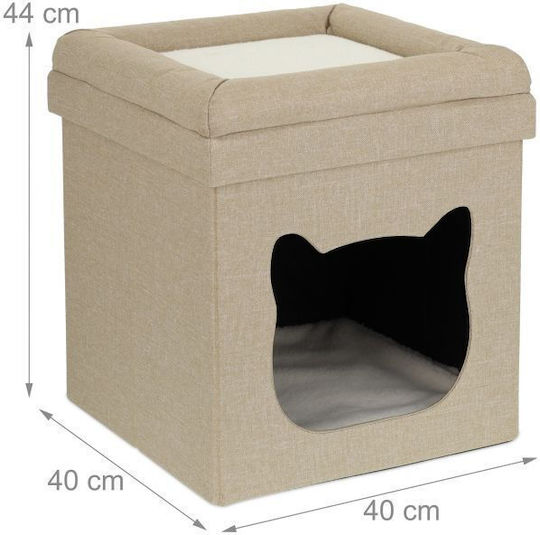 Two-story Cat House Relaxdays 44 X 40 X 40cm Mdf Brown White