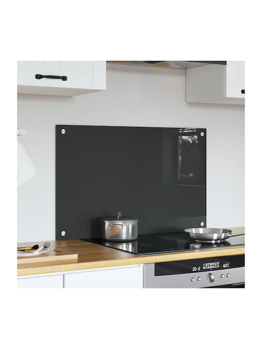 vidaXL Spătar Rectangular din Sticlă Gri Închis 80x50x0.6cm 42001242