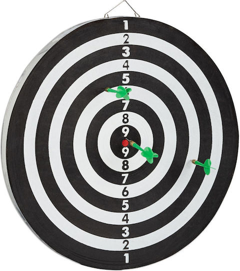 Joc Darts 43 cm Diametru Tablă 6 Săgeți cu Vârf Metalic Joc Față-verso Material Oțel și Plută