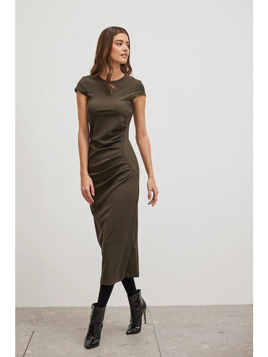 Lucy Summer Midi Dress Khaki