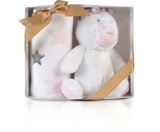 Cangaroo Decke Wickeltücher für Kinderzimmer Unicorn Stars Vlies Rosa 75x90cm