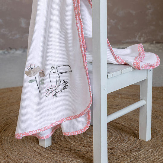 Nima Blanket Cot Toco Toucan Waffle Pink Pink 110x140cm