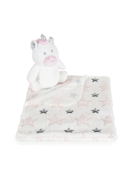 Cangaroo Κουβέρτα Αγκαλιάς & Λίκνου Unicorn Stars Fleece Ροζ 75x90εκ.