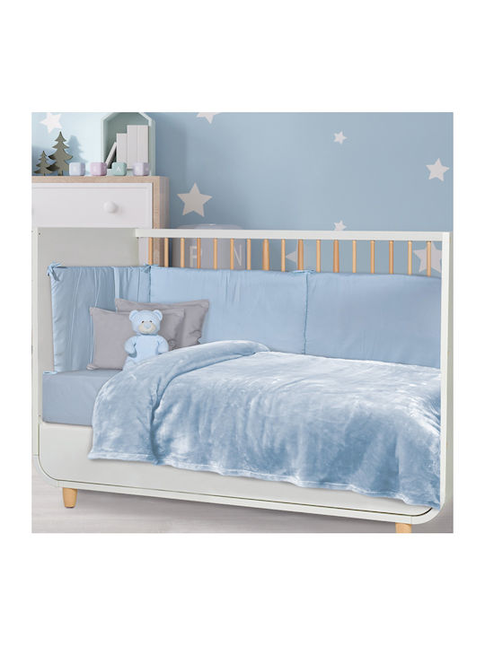 Das Home Blanket Nursery Swaddling Blankets Velvet Light Blue 80x110cm