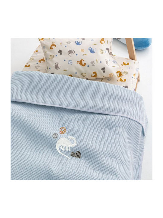 Palamaiki Blanket Nursery Swaddling Blankets Waffle Blue Blue 80x110cm