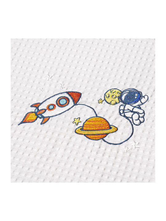 Adam Home Blanket Cot Space Waffle White 110x140cm