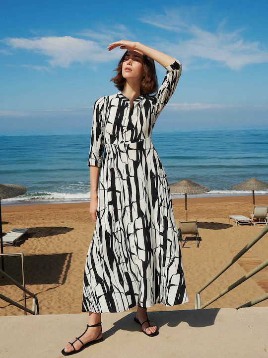 Rochii De Vară Pentru Femei Maxi Rochie-Cămașă Neagră