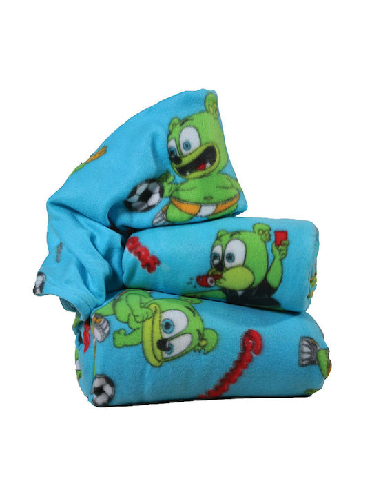 Viopros Κουβέρτα Κούνιας Gummy Bear Fleece Τιρκουάζ Τουρκουάζ 115x155εκ.
