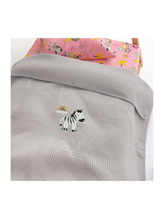 Palamaiki Κουβέρτα Κούνιας Πικέ Γκρι Candy/2 Grey 100x150εκ.