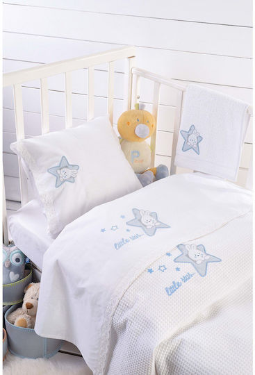 Rythmos Blanket Cot Astro Waffle Light Blue 120x150cm