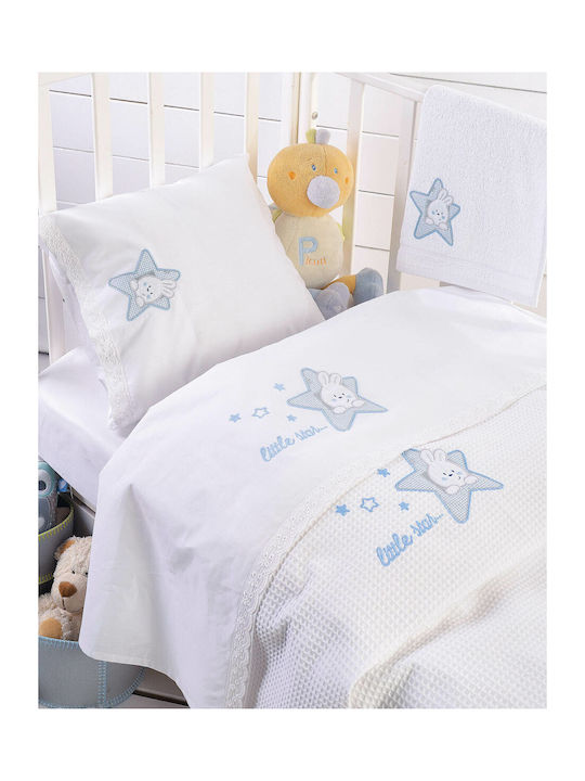 Rythmos Blanket Cot Astro Waffle Light Blue 120x150cm