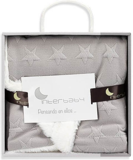 Interbaby Одеяло Детски пелени за пелени Universo Флийс Сив 80x110см.