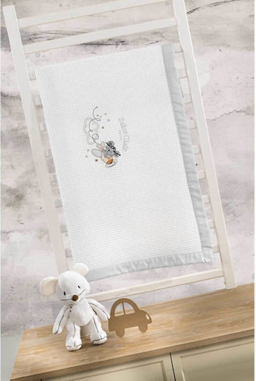 Saint Clair Decke Kinderbett Max Waffel Weiß 110x150cm