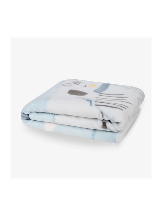 Kikka Boo Κουβέρτα Κούνιας Friends Fleece Γαλάζια 110x140εκ.