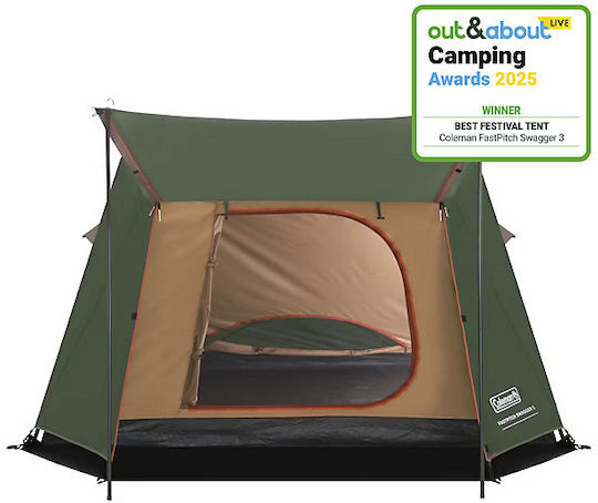 Coleman FastPitch Swagger Camping Tent Khaki 4 Seasons for 3 People 280x250x140cm