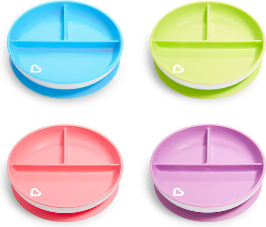 Munchkin Children's Stay Put Suction Food Plate Made of Plastic Light Purple