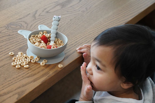 Melii Baby Food Bowl made of Silicone Gray 2pcs 17720