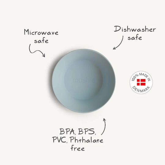 Mushie Παιδικό Μπωλ Φαγητού Dinnerware από Πλαστικό Smoke 2τμχ