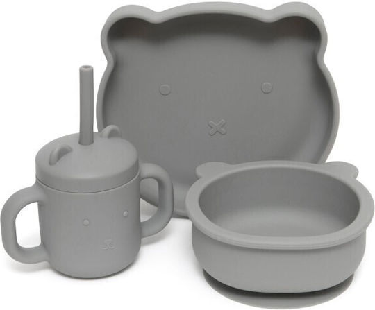 Petit Monkey Baby Food Plate Bear made of Silicone Green