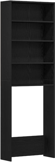 vidaXL Επιδαπέδια Ραφιέρα Μπάνιου Ξύλινη 64x24x190cm Μαύρη