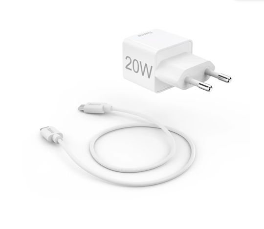 HAMA Incarcător Fără Fir Cu Port USB-C 20W Livrarea Energiei Alb