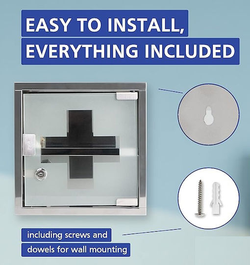 eBest Metal First Aid Cabinet Wall-Mounted with Lock