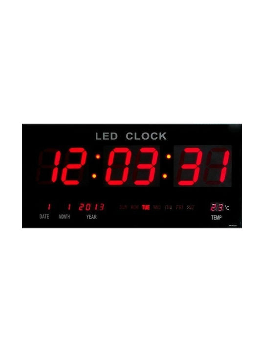 Wall Clock Digital Red 23.5x15.5cm