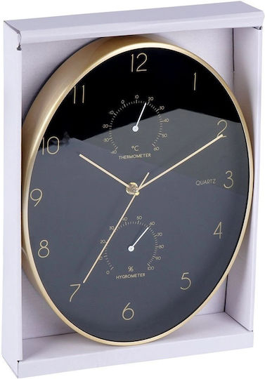 Zaros Zaros Metallische Wanduhr Schwarz 34x34,5cm