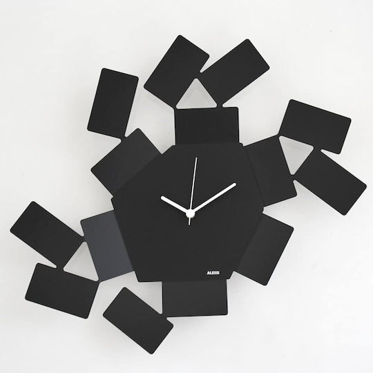 Alessi Ρολόι Τοίχου Μεταλλικό Μαύρο 46x33.5cm