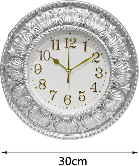 Tpster Antikes Wanduhr Kunststoff Silber