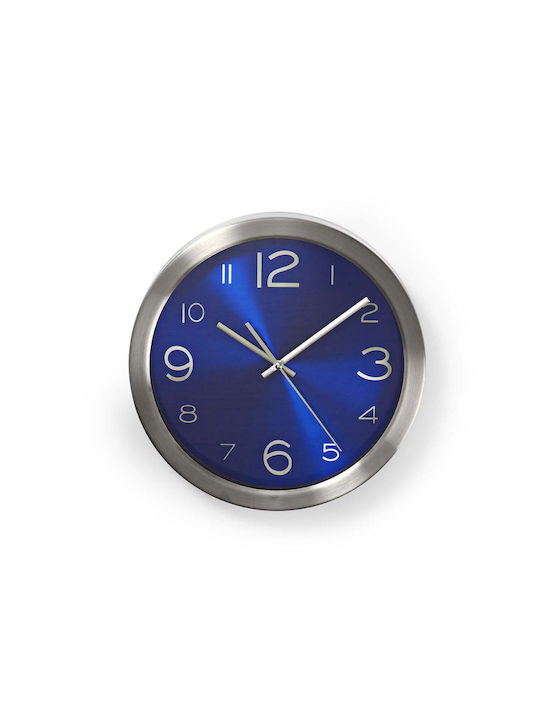 Nedis Wall Clock Metallic Black Ø30cm