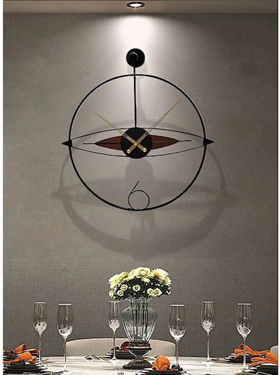 Melina's Collection Wall Clock Metallic Black 60x50cm