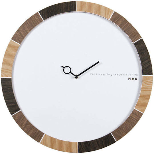 InTheBox Shades Natural Ρολόι Τοίχου Ξύλινο Ø50cm