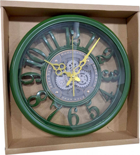 Antique Wall Clock Plastic Green Ø35cm