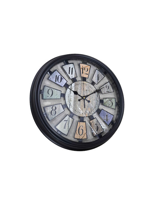 Ρολόι Τοίχου Πλαστικό 811 Black Ø37cm