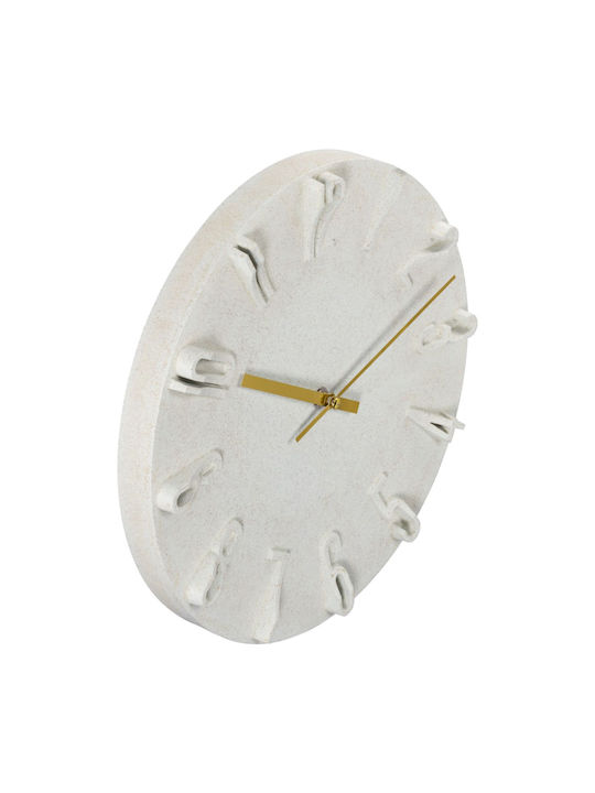 HAMA 3D Wanduhr Beige Ø30cm