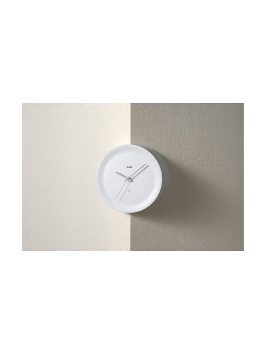 Alessi Ora Out Ρολόι Τοίχου Πολυρητίνης Λευκο Ø21cm