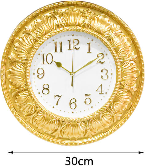 Tpster Wanduhr Kunststoff Gold