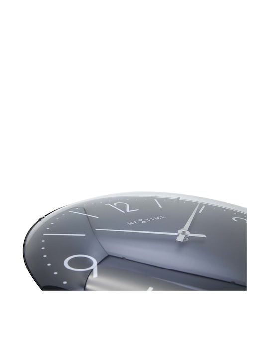 Nextime Basic Dome Leise Wanduhr Kunststoff Black Ø35cm