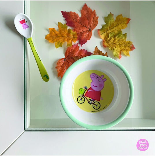 Petit Jour Paris Baby Food Container Set Peppa Pig made of Melamine White 2pcs 52-702/10