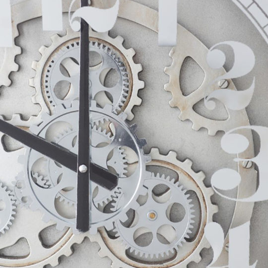 Artekko Antikes Wanduhr Metallisch Weiß 60x60cm
