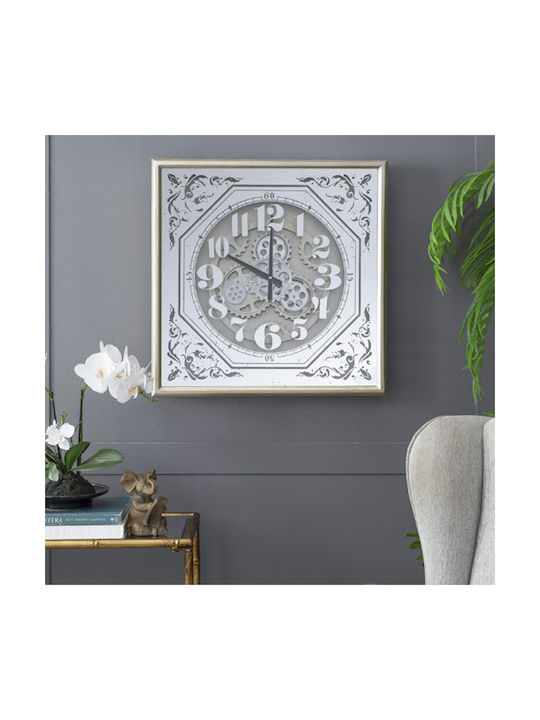 Artekko Antique Wall Clock Metallic White 60x60cm