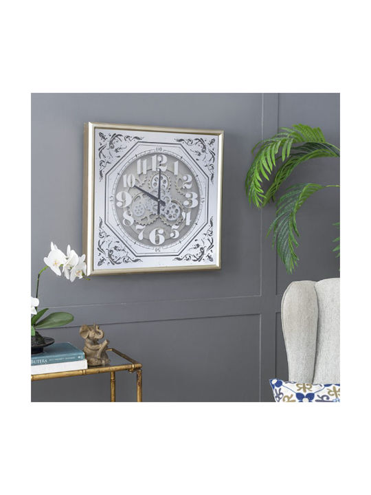 Artekko Antique Wall Clock Metallic White 60x60cm