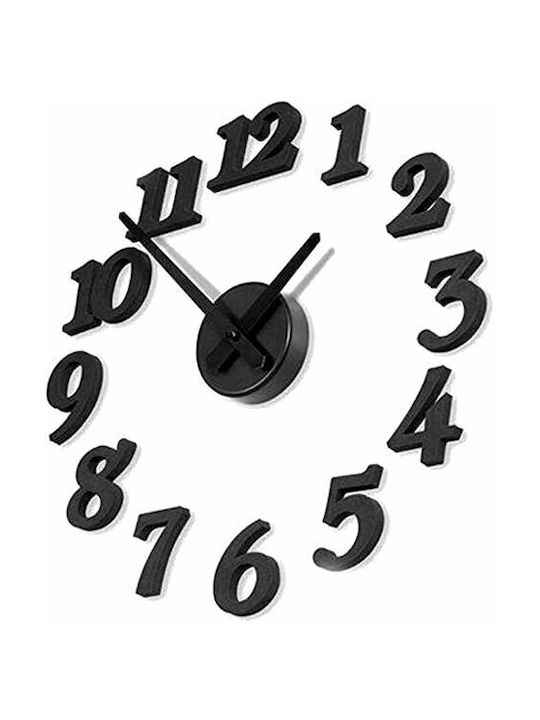 ArteLibre 3D Wall Clock Sticker Wooden Brown Ø60cm