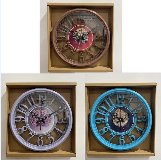 Wanduhr Kunststoff Braun 35x5cm