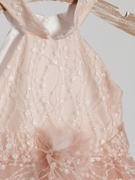 Lollipop Pink Baptism Dress Made of Tulle