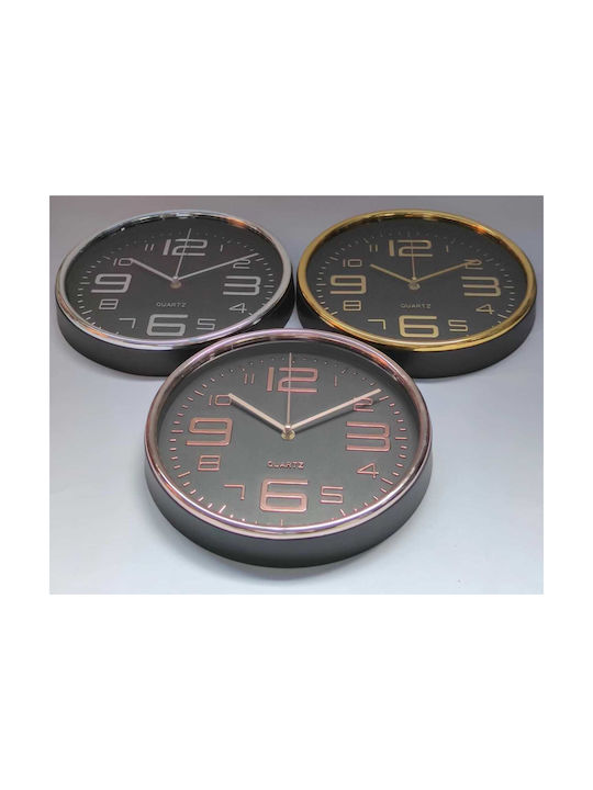 Wall Clock Plastic Gold Ø30cm