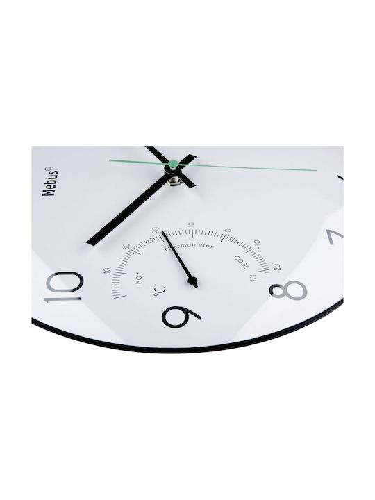 Mebus Wanduhr Weiß Ø30cm