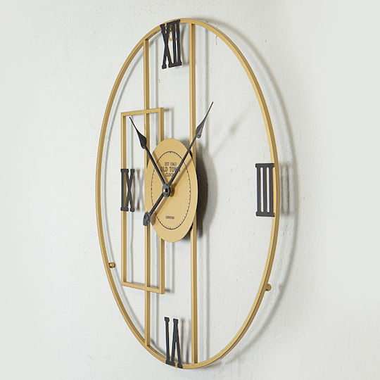 Analoge Metallische Schwarze Ø60cm Wanduhr